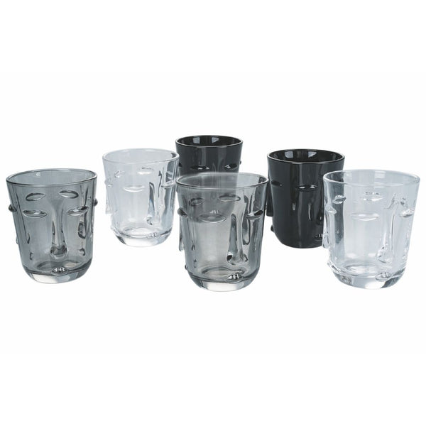 prezzo Lot de 6 Verres à Eau Vis à Vis Stones en Villa d'Este Home Tivoli Verre Transparent Gris Noir