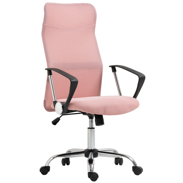 sconto Sedia Ergonomica da Ufficio Girevole 63x65x109-119 cm con Schienale a Rete Rosa