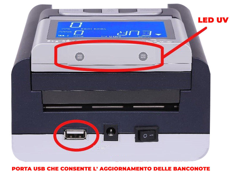 Rilevatore Banconote False con Batteria MBS New Age Pro Nero