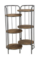 Libreria Berlin Double 86,5x42,5x110 cm in Ferro e Legno di Abete Naturale e Nero