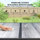 Set 7 Pezzi da Giardino con Tavolo e 6 Sedie da Pranzo con Braccioli in Acciaio Nero      