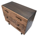 Comò Mumbai 85x40x77 cm in Legno di Acacia e in Ferro Marrone e Nero