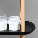 Carrello da Cucina 57,5x36,5x85 cm in Metallo e Plastica Nero e Marrone
