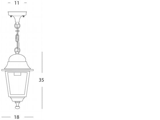 Lampada Sospesa Colore Bianco e Argento per Esterno Linea Old Sovil