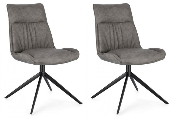 online Lot de 2 chaises 50x64x86h cm Jordan Pu Gris
