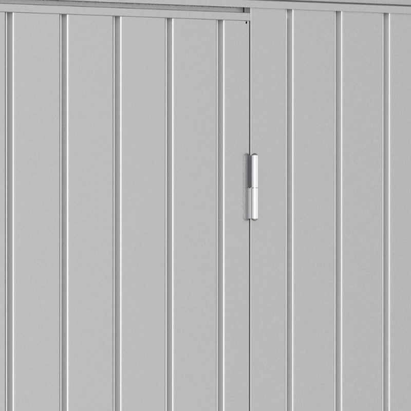 Casetta Box da Giardino 249,1x209,3x231,3 cm in Acciaio Zincato Grigio