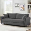 Divano 3 Posti 212x75x87 cm in Tessuto Grigio Scuro Premium Sofa