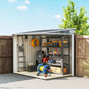 Capanno Attrezzi 1,5x2m con Base Porta Scorrevole e Tetto Inclinato in Metallo Grigio Scuro      