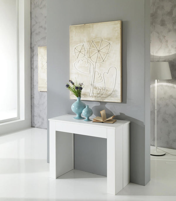 Table Console Extensible en Bois et Mélamine 42/302x95x76cm TFT Frêne Blanc Ciel acquista