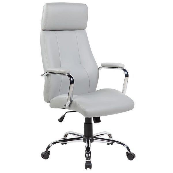 Chaise de bureau présidentielle en similicuir gris Tosini New York acquista