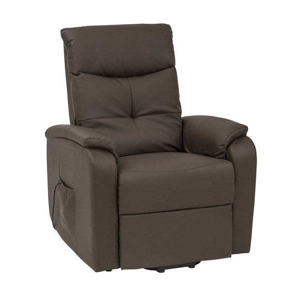 Fauteuil relax électrique 72x95/182x106/145 h cm en similicuir marron sconto