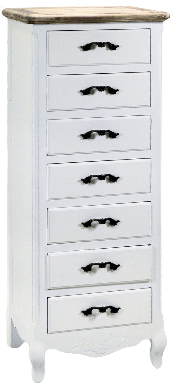 sconto Commode Country en Bois à 7 Tiroirs