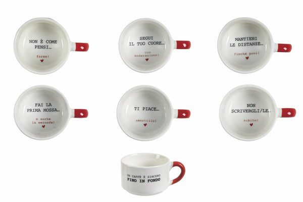 Ensemble de 12 tasses à café en porcelaine 90 ml VdE Tivoli 1996 Caffeomanzia Love Cynical Mood sconto