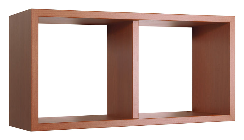 Mensola Rettangolare 2 Scomparti da Parete 70x30x23,7 cm in Fibra di Legno Morgana Maxi Ciliegio