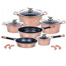 Batteria di Pentole 14 Pezzi in Pietra Lavica Antiaderente Induzione