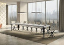  Tavolo Allungabile 200-460x90x77 cm Paxon Premium Bianco Frassino Telaio Antracite