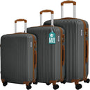 Set 3 Valigie Trolley Rigide da Viaggio Easy Roll Serratura con Codice in ABS Grigio  