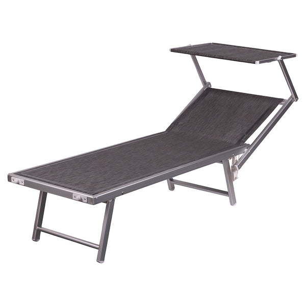 sconto Lettino Mare Con Parasole Richiudibile Silver Mélange Riccione