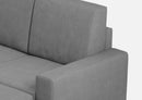 Divano 3 Posti con Pouf 208x155x85 cm Sakar in Tessuto Grigio