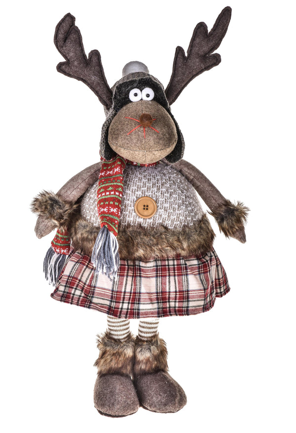 Marionnette Elk debout H52 cm Multicolore sconto