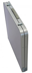 Set Tavolo Pieghevole con 4 Sgabelli da Campeggio in Alluminio Bianco