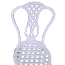 Set Tavolo e 2 Sedie da Giardino in Alluminio Siracusa Bianco