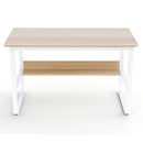 Scrivania da Ufficio 120x60x72 cm in Metallo e Legno Carla Bianco/Frassino