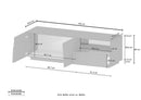 Mobile Tv 2 Anta 1 Cassetto e Ripiano a Giorno 150x45x46 cm Pongo 2A 1C Bianco Lucido  