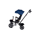 Passeggino Triciclo con Sedile Girevole 65x47x110 cm con Cappotta e Cestini Blu  