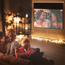 Telo Proiettore 80" 16:9 con Corda di Regolazione 187x8x150 cm in Plastica e Metallo Bianco      