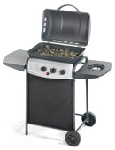 Barbecue a Gas 1 Bruciatore con Fornello Laterale Ompagrill Black-Line Gas Ecolava Plus