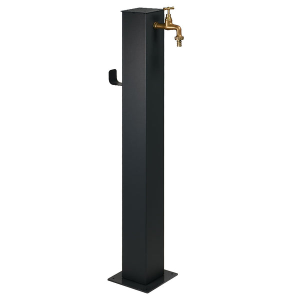 Fontana da Giardino Design a Colonna Quadrata Rubinetto in Ottone e Base 5 mm Antracite prezzo