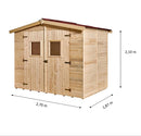 Casetta Box da Giardino 2,4x1,6 m con Pavimento in Legno Picea Massello 16mm Eden