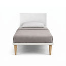 Letto 1 Piazza e Mezza con Rete Rivestita Similpelle Bianco Tessis Testata Flat Varie Misure