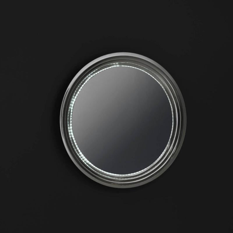 Specchio con Lampada a LED in Ø.90x8x Ø.90cm TFT Trasparente Grigio