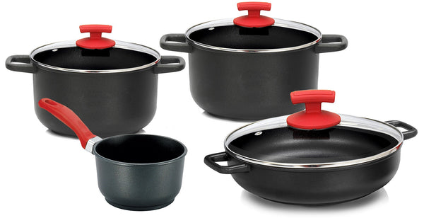 online Batterie de cuisine 7 pièces en aluminium moulé antiadhésif Olympia Love