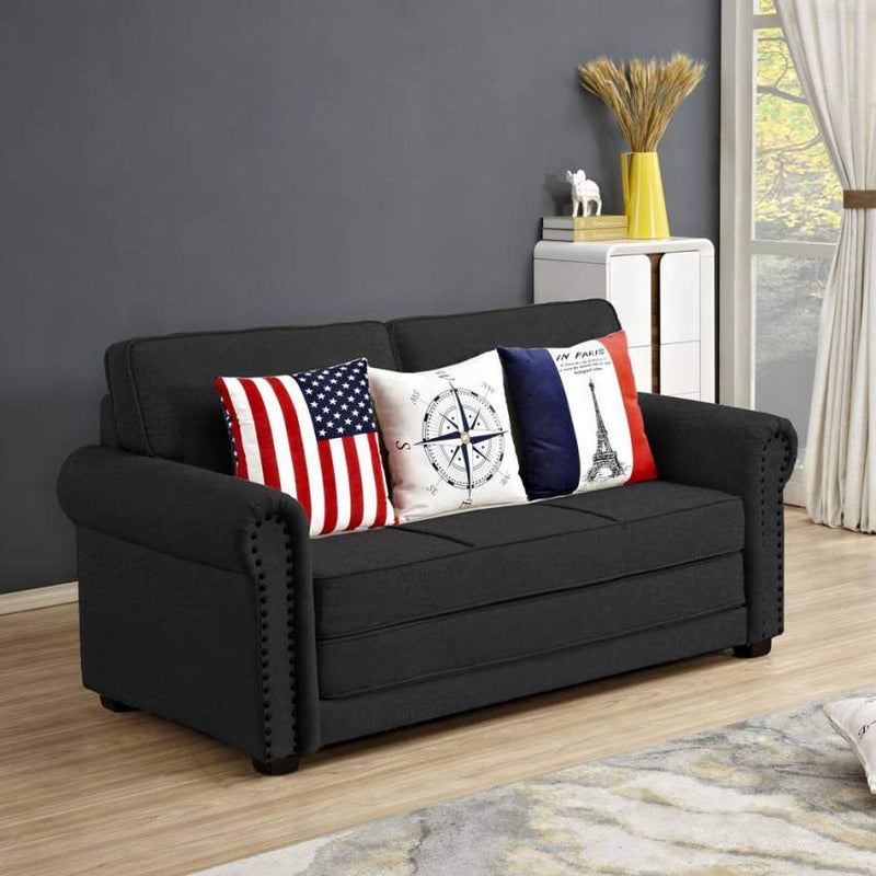 Divano Letto 180x85x92 cm in Tessuto Nero