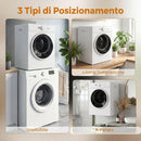 Mini Asciugatrice 3 kg 1020 W 49x47x70 cm con Riscaldamento PTC e Timer in Acciaio Inox Bianco      