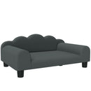 Divano per Cani 66x42x28,5 cm con Braccioli di Supporto in Legno Multistrato e Tessuto French Terry Grigio Scuro      