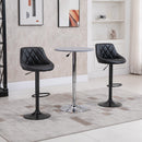 Set 2 Sgabelli da Bar 46,5x48x84,5-106,5 cm in Similpelle Nero