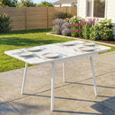 Tavolo da Giardino per 6 Persone Rettangolare 140x80x75 cm con Piano in WPC Bianco      