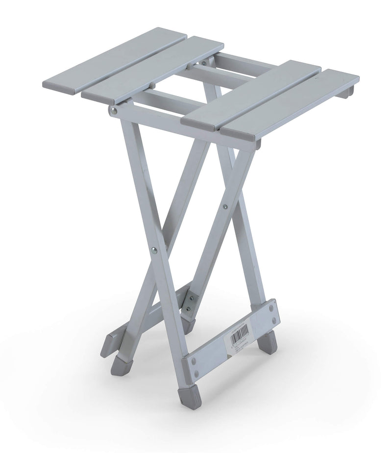 Sgabello Pieghevole da Campeggio 30x30 cm in Alluminio Grigio