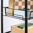 Carrello da Cucina Salvaspazio a 5 Livelli con Cestini a Rete 45x26,5x106 cm in Acciaio Nero