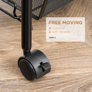 Carrello da Cucina a 4 Ripiani 45x26,5x84 cm in Acciaio e Polipropilene Nero