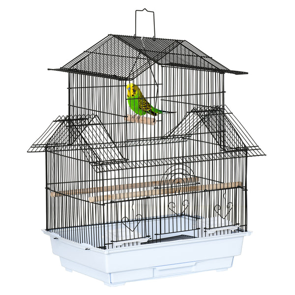 Cage à Oiseaux 50,5x41x63 cm en Métal et Plastique Blanc sconto