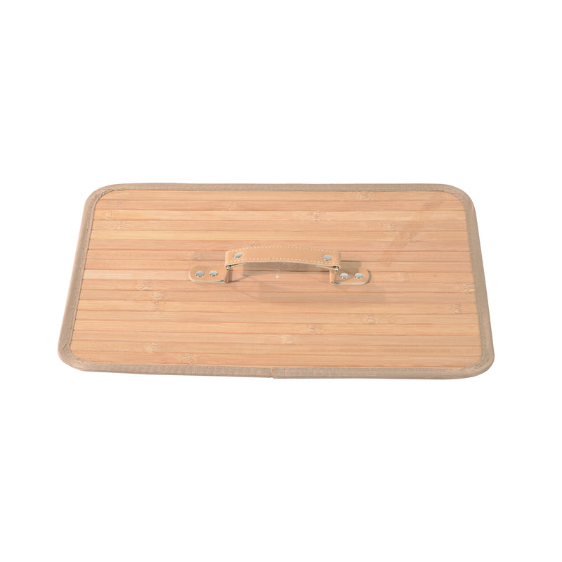 Cesta Portabiancheria 40x30x60 cm in Bambù con Coperchio e Fodera Rimovibile 