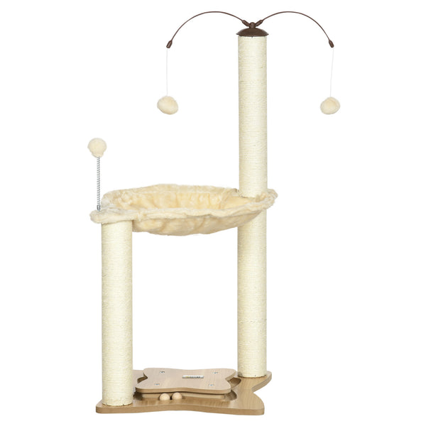 Arbre à chat pour chats max 5 kg 53,5x53,5x90 cm avec hamac et poteaux en sisal beige prezzo