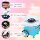 Macchina per Zucchero Filato 450W 30x30x28 cm con Accessori Azzurra