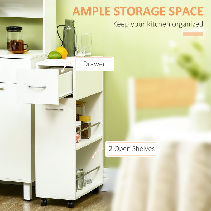 Carrello da Cucina con 2 Ripiani 25x50x85 cm in Truciolato e Acciaio Inox in Truciolato e Acciaio Inox