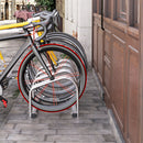 Rastrelliera Porta Biciclette 4 Posti 110x33x27 cm in Acciaio Argento